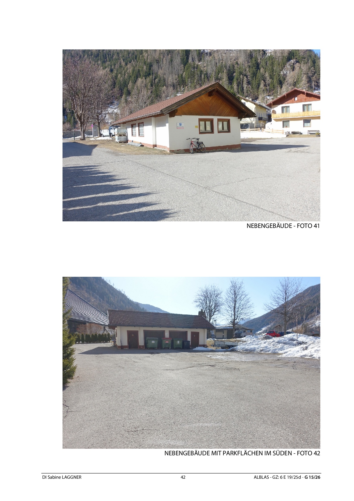 Nebengebäude mit Parkflächen im Süden, Albula