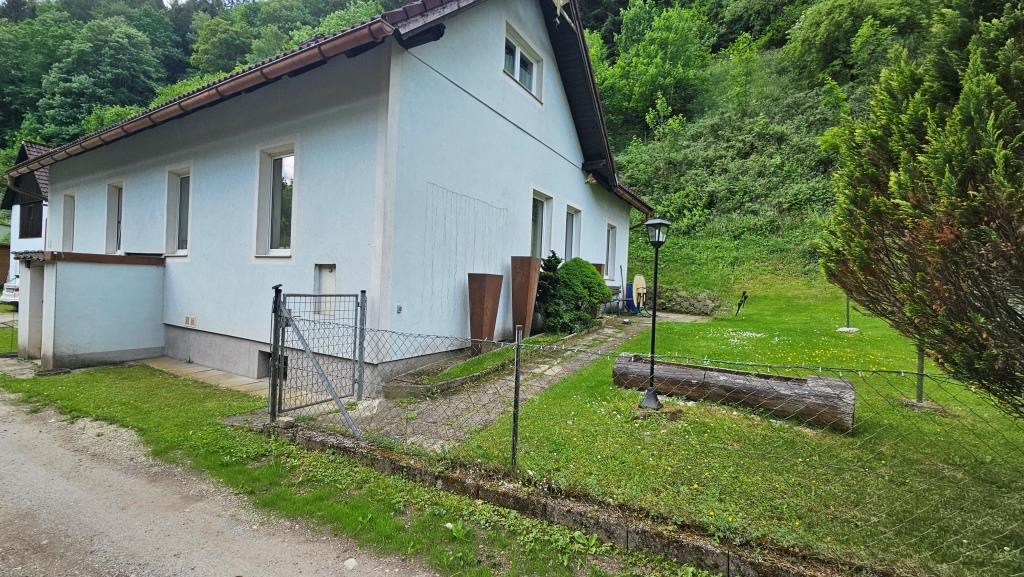 Haus mit Garten und Wald im Hintergrund in Österreich
